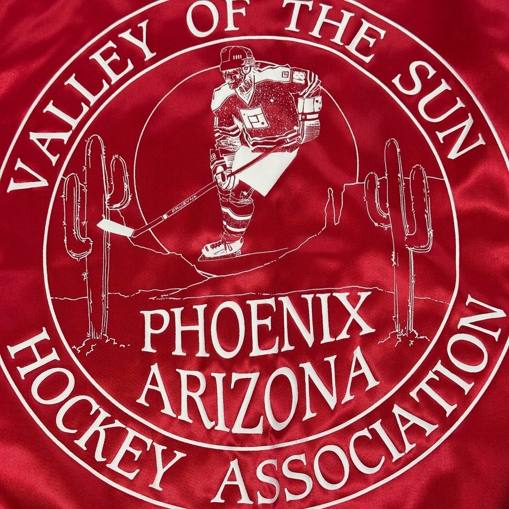 Vintage Hartwell Bomber Jacket Size Small USA Satin Phoenix Hockey Association - Picture 11 of 11